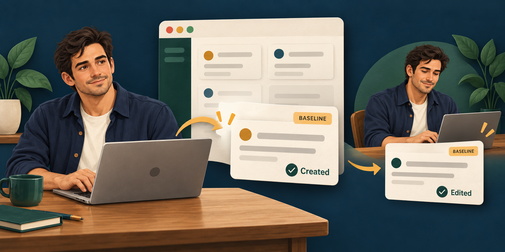 In the permissive starting application, Alex creates a task successfully.